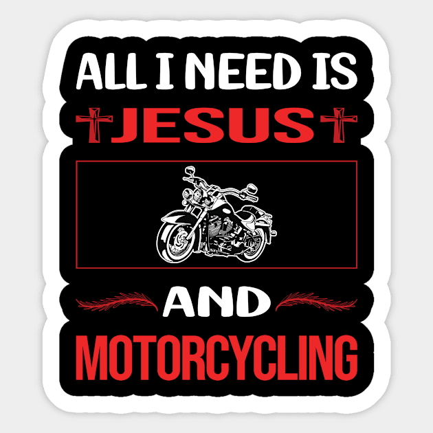 Funny Jesus Motorcycling Motorcycle Motorbike Motorbiker Biker Sticker by lainetexterbxe49